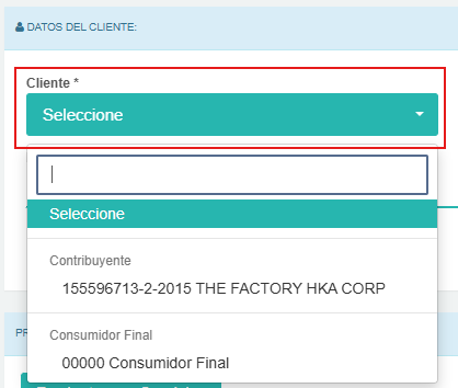 Búsqueda de cliente