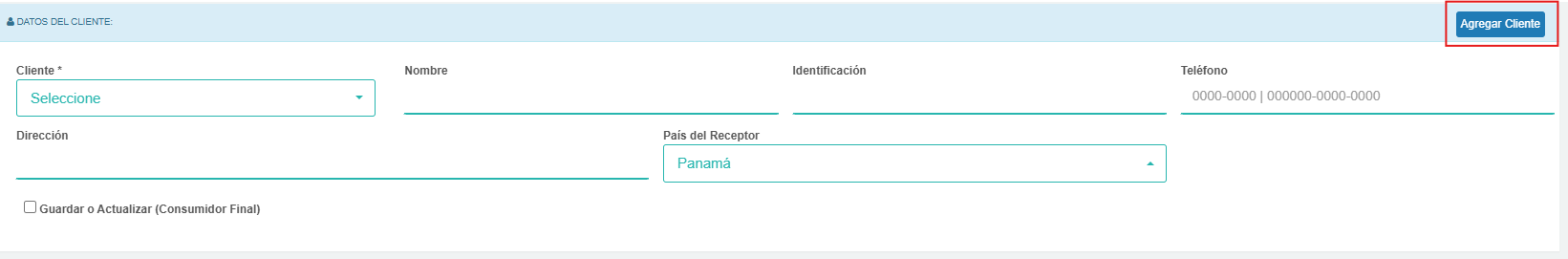 Agregar Cliente