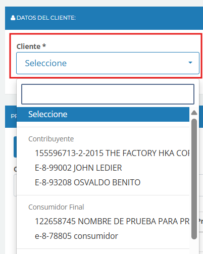 Búsqueda de Cliente