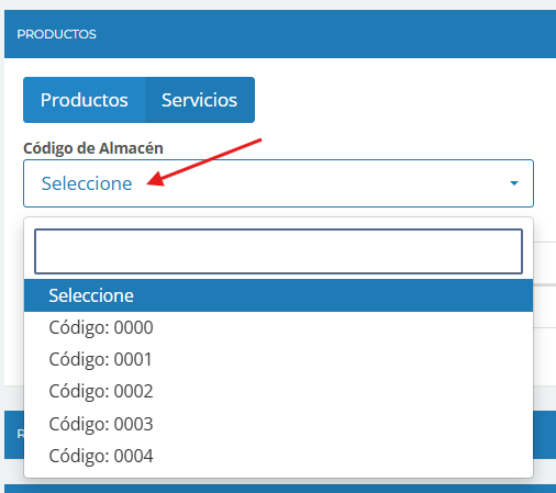 Selección de Almacén