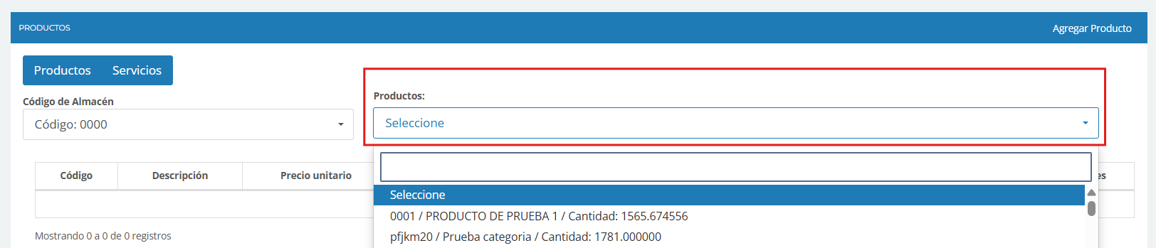 Búsqueda de Producto