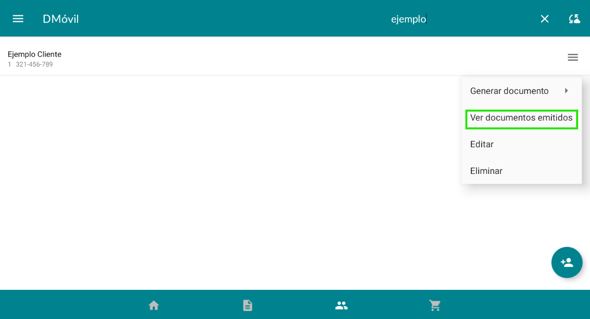 Opción Ver documentos emitidos